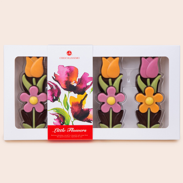 Blumen aus Zartbitterschokolade