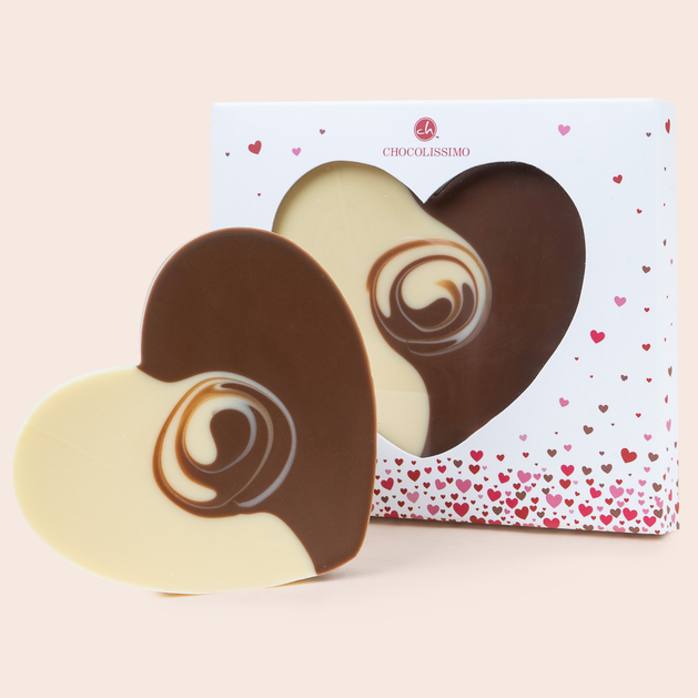 ChocoHerz Duett - Tafel aus weißer und Zartbitterschokolade