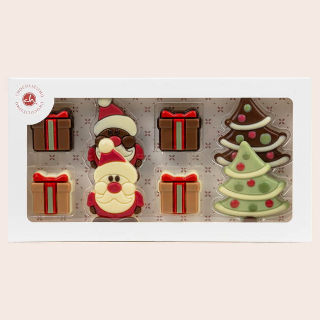 Xmas Crew Santas & Tree with gifts