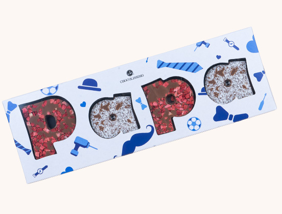 Einzigartige Eigenschaften des papa's chocolate Schriftzuges zum Vatertag