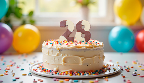 Belgische Schokoladenstückchen auf einem Kuchen