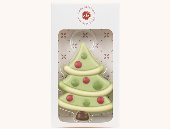 Besondere Eigenschaften - Weihnachtsbaum aus weißer Schokolade