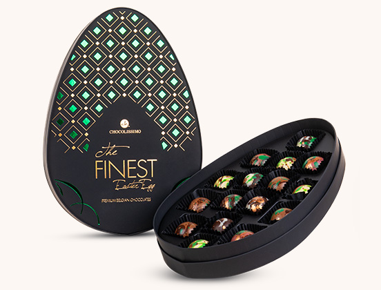 Besondere Merkmale des Dubai Art Pralinen-Sets in Osterei-Verpackung