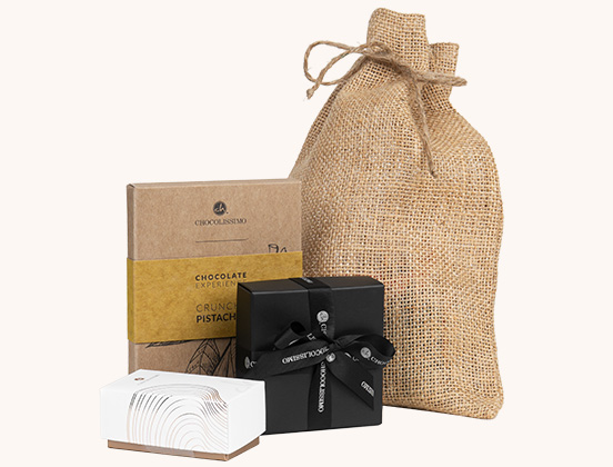 Die einzigartigen Eigenschaften von Schokoladenbonbons in einem Jutebeutel