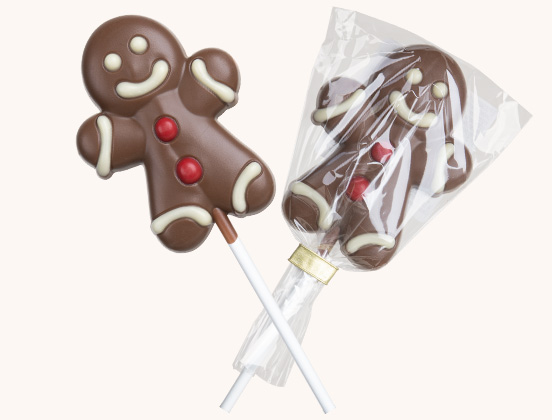 Einzigartige Eigenschaften des Schokoladen-Lebkuchenmann-Lollis