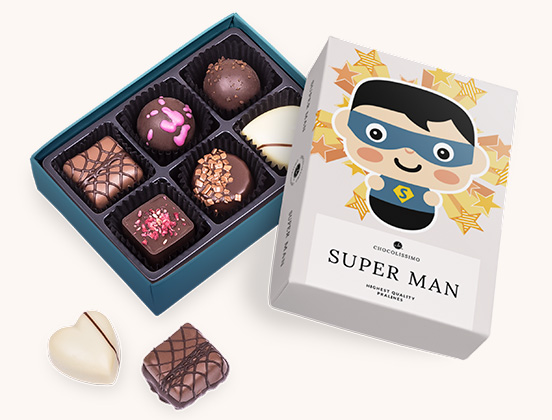 Einzigartige Merkmale des Pralinen-Sets f&uuml;r den Super-Mann