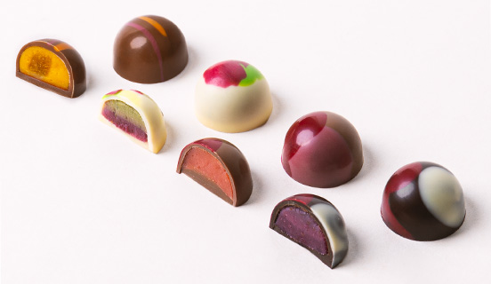 16 Schokoladenpralinen mit erfrischenden Geschmacksrichtungen