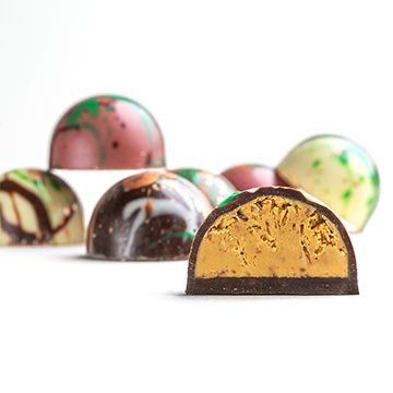 Dubai-Pralinen halbiert