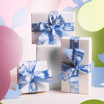 Pralinen aus belgischer Schokolade in österlicher Arrangements