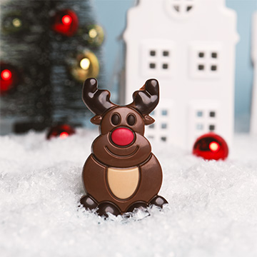 Süßes Rentier aus zarter Vollmilchschokolade