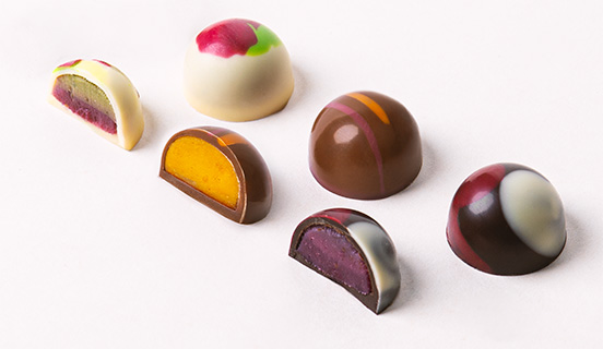 16 Schokoladenpralinen mit erfrischenden Geschmacksrichtungen