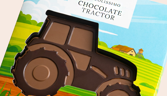 Dekorative Verpackung für Schokoladentraktoren
