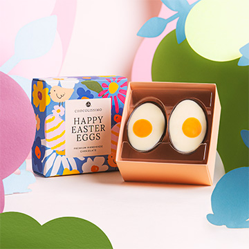 2 Schokoladen-Ostereierhälften aus belgischer Schokolade zu Ostern