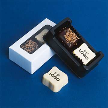 2 Pralinen mit beliebiger Grafik für B2B