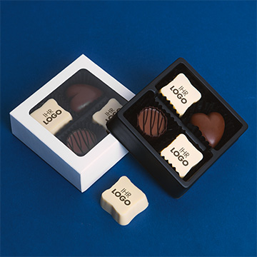 4 Pralinen mit beliebiger Grafik f&uuml;r B2B