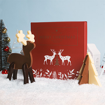 Weihnachtsfiguren aus Schokolade zum Zusammenbauen