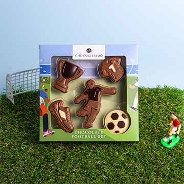 Fu&szlig;ball-Set aus belgischer Schokolade