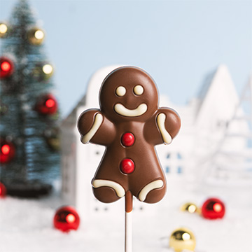 Schokoladen-Lebkuchenmann-Lutscher