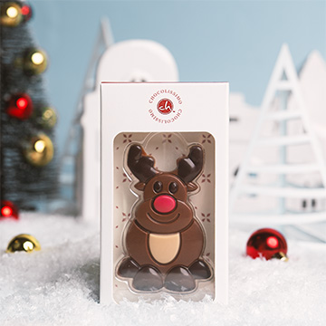 Weihnachtliches Rentier aus Vollmilchschokolade