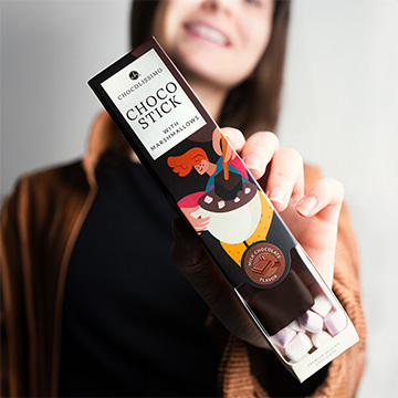 Dessertschokolade am Stiel zum Schmelzen