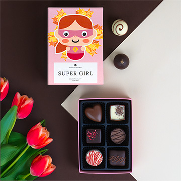 Schokoladenpralinen f&uuml;r das Super-M&auml;dchen