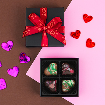 herzförmige Schokoladenpralinen