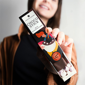 Dessertschokolade am Stiel zum Schmelzen