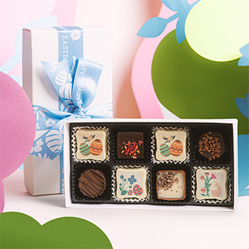 Pralinen-Set mit österlichem Motiv