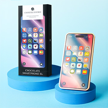 Schokoladen-Smartphone in eleganter Verpackung