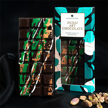 Pistazienfüllung in Dubai Zartbitterschokolade