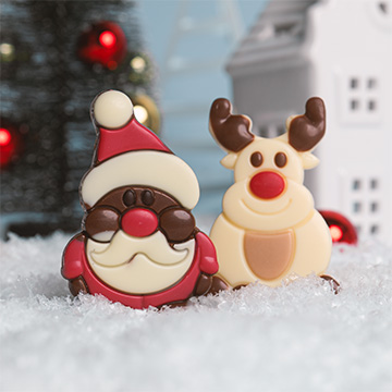 Milchschokolade Weihnachtsmann mit Rentier
