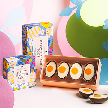 Ostereierhälften aus belgischer Schokolade