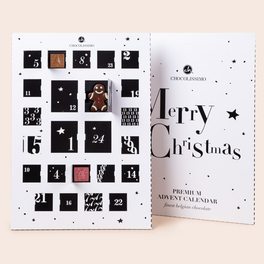 Adventskalender Black & White - mit 24 Schokoladentäfelchen