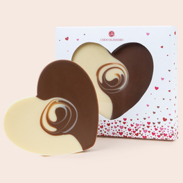 ChocoHerz Duett - Tafel aus weißer und Zartbitterschokolade