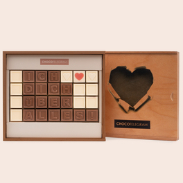 quadratisches Schokoladen-Telegramm - Ich liebe dich über alles