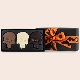 ChocoSchädel - Halloween - Halloween Schädel aus weißer, Vollmilch- und Zartbitterschokolade