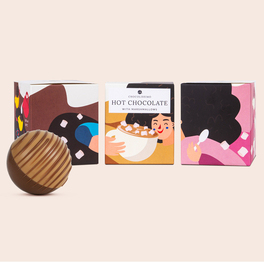 Set aus 3 Schokoladenkugeln mit Marshmallows
