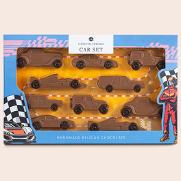 Set mit 10 Schokoladenautos