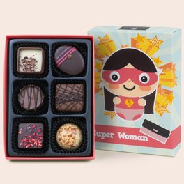 Super Woman - 6 Pralinen in Comic-Verpackung