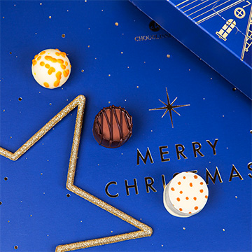 Adventskalender blau mit Pralinen
