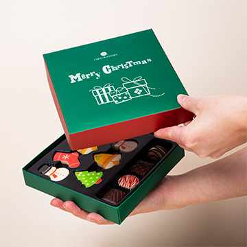 exklusive weihnachtliche Schokolade mit essbaren Drucken