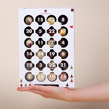 Adventskalender Obsession mit Pralinen