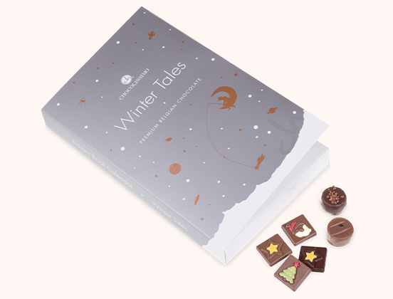 Besondere Eigenschaften des Adventskalenders Winter Tales mir Schokolade und Pralinen