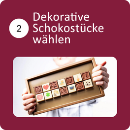 Dekorative Schokostücke wählen