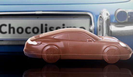 Lizenz zur Bestätigung der Echtheit des Porsche Carrera aus Schokolade